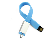 Factory supply customized logo 64G 3.0 blue color Wrist USB with tin box packing