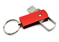 128g 3.0 Metal Flash Drive Keyring , Red Metal Usb Keychain With Laser Print Logo