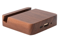 5200mAh Wooden Power Bank , Wireless Charging Bank With Holder Function