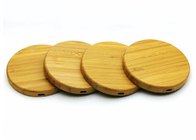 Wireless Charging Round Shape Power Bank Maple Wooden Bamboo Material