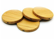 Wireless Charging Round Shape Power Bank Maple Wooden Bamboo Material