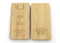 Bamboo Wooden Wireless Power Bank Polymer Double U 8000mAh Big Capacity Fast Charger