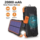 18W 20000mah Wilress Solar Power Bank Li Polymer Battery