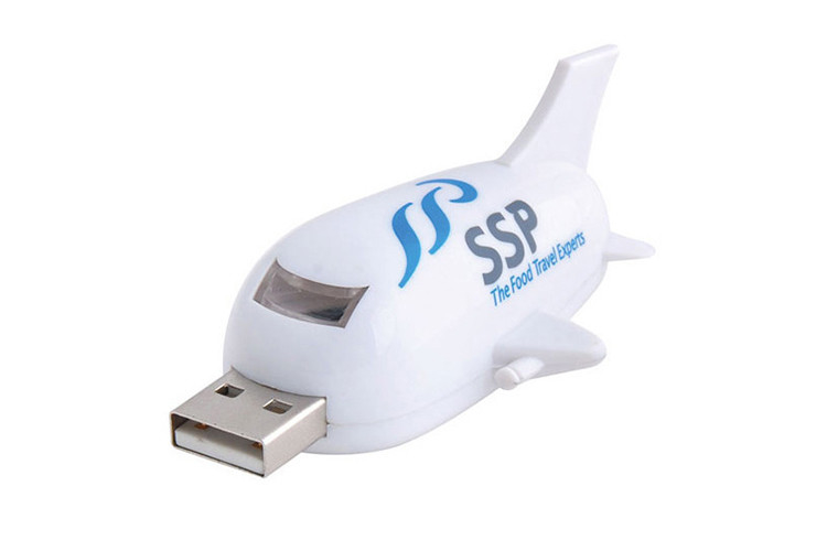 32G 3.0 yellow color plastic Plane shaped USB with customized logo and package show life brand
