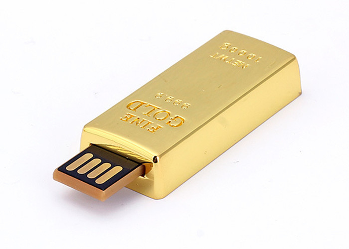 USB Factory supply 16G 3.0 metal material gold bar USB with customized logo show life brand
