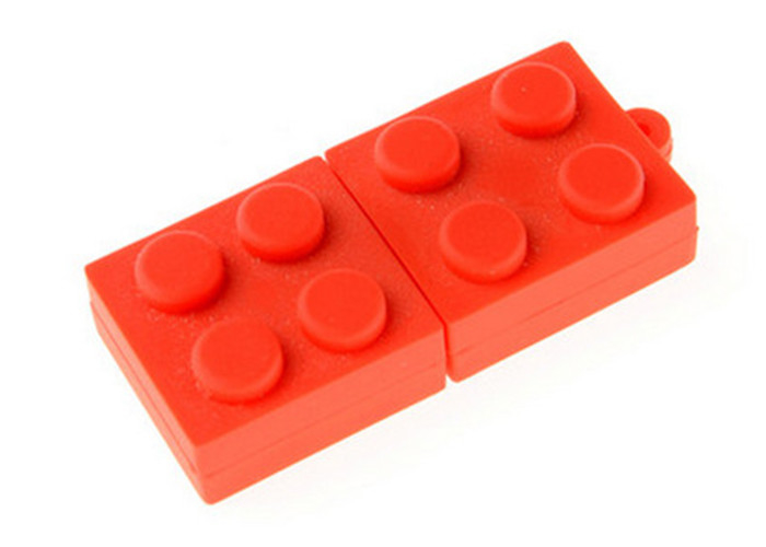 Building Block Shaped Plastic Usb Stick Drive Customized Logo Acceptable